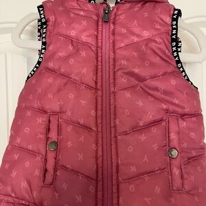 DKNY Vibrant Pink Quilted Vest size 3T